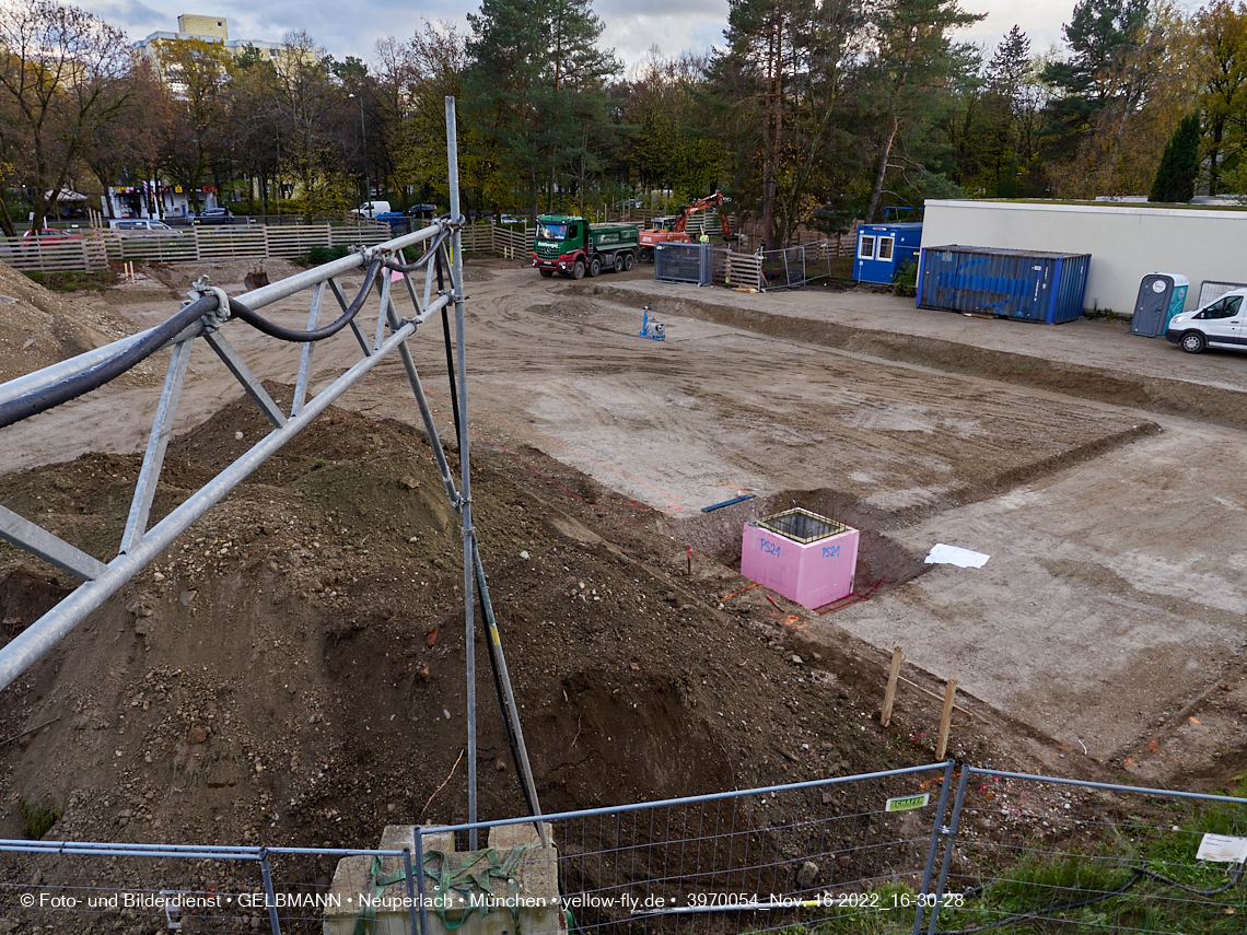 16.11.2022 - Baustelle an der Quiddestraße Haus für Kinder in Neuperlach